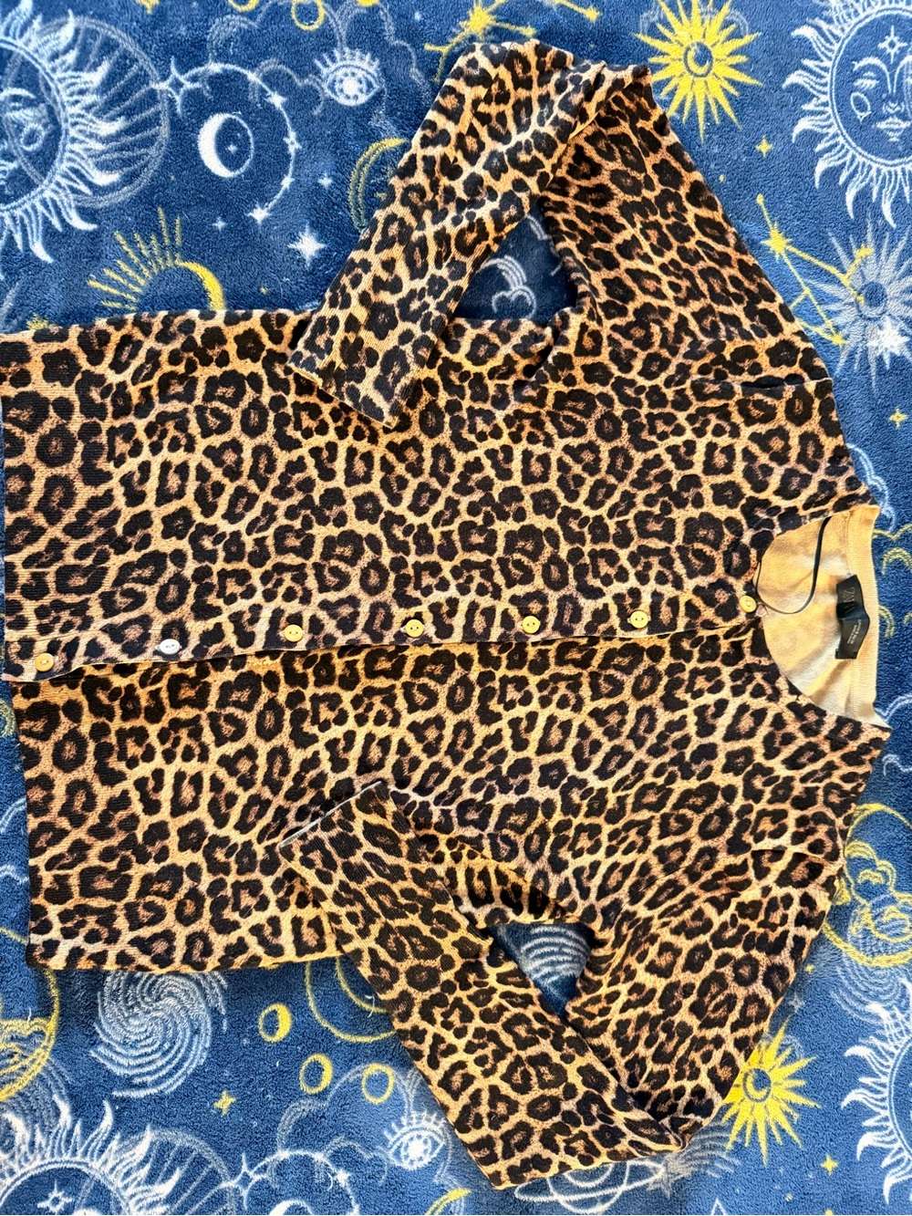 Zara Leopard Print Button-Down Shirt - Black, Brown